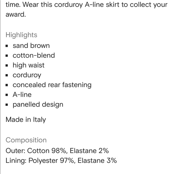 Dolce & Gabbana A-Line Corduroy Skirt - Picture 4 of 11